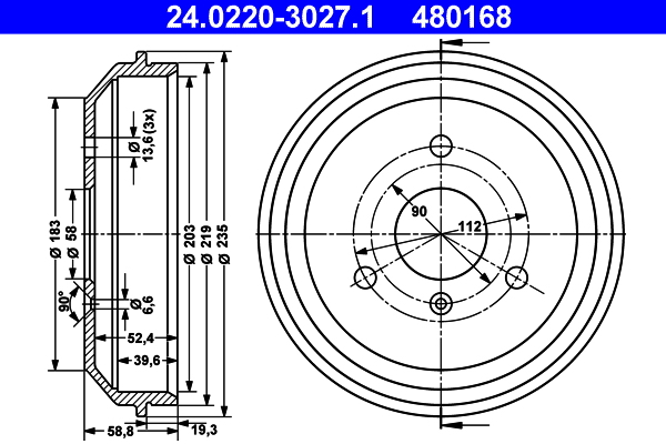 ATE Remtrommel 24.0220-3027.1