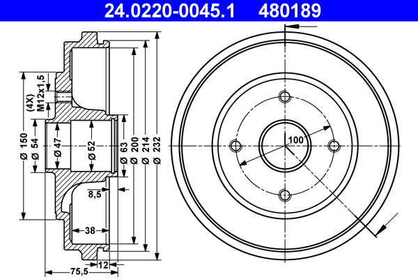 ATE Remtrommel 24.0220-0045.1