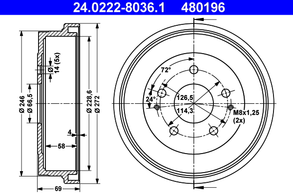 ATE Remtrommel 24.0222-8036.1