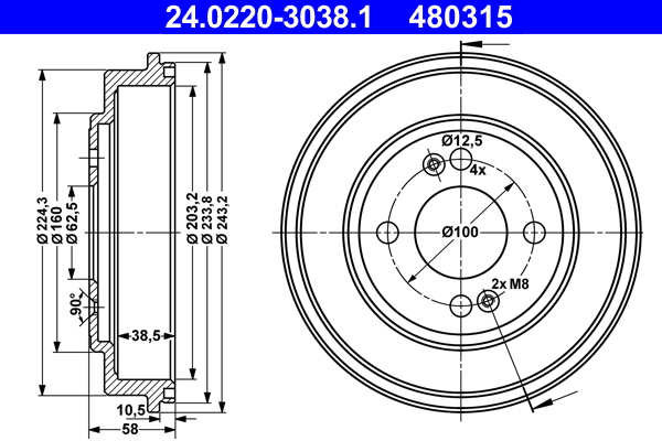ATE Remtrommel 24.0220-3038.1