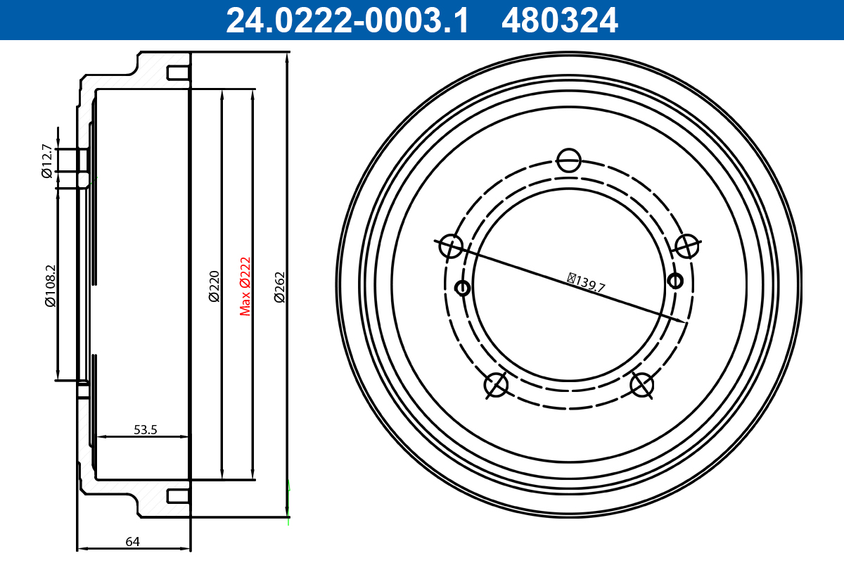 ATE Remtrommel 24.0222-0003.1