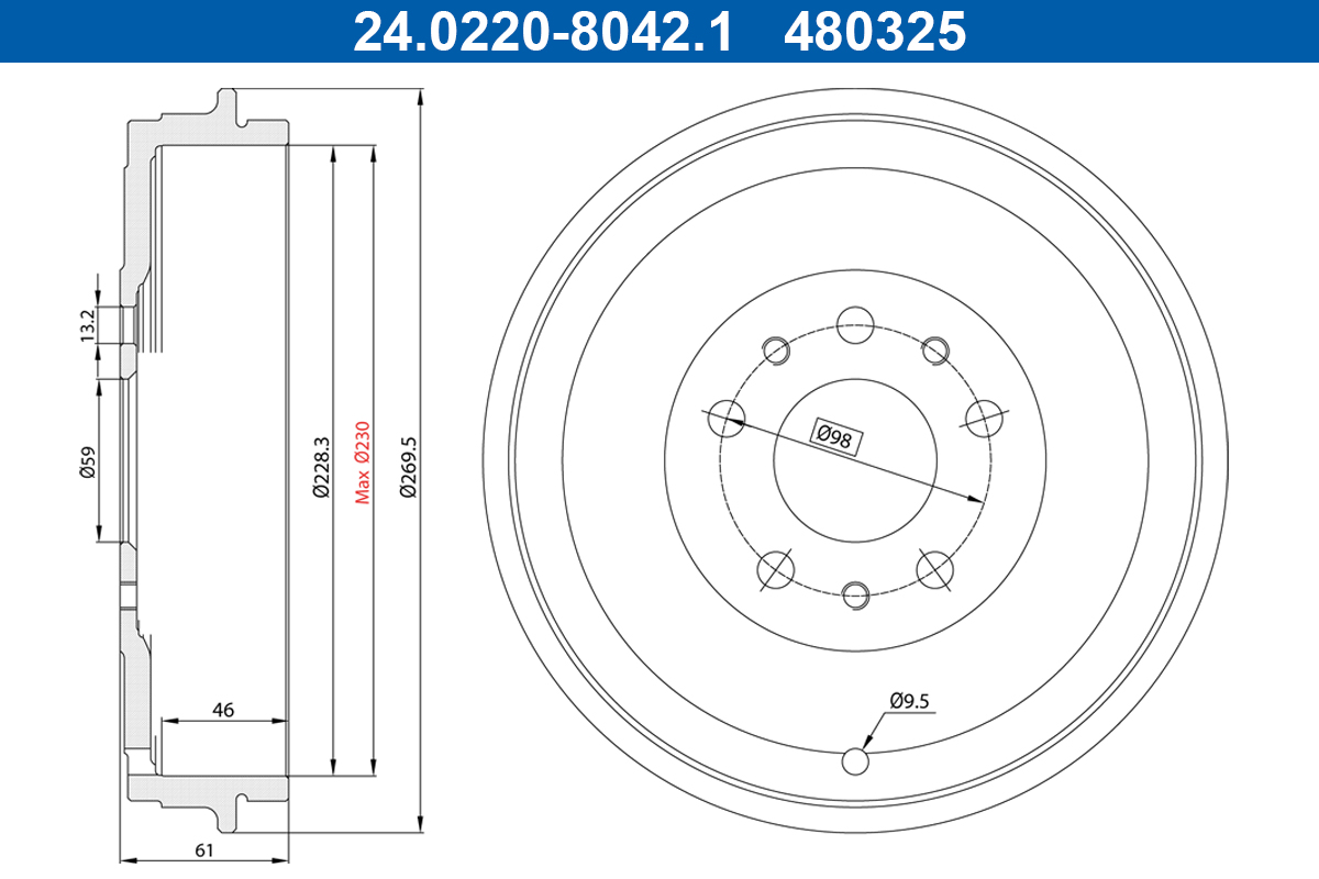 ATE Remtrommel 24.0222-8042.1