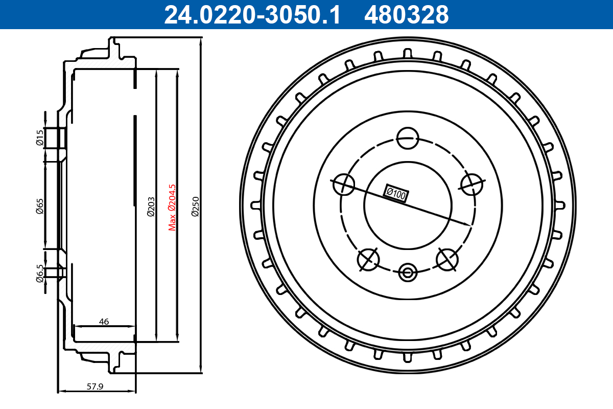 ATE Remtrommel 24.0220-3050.1