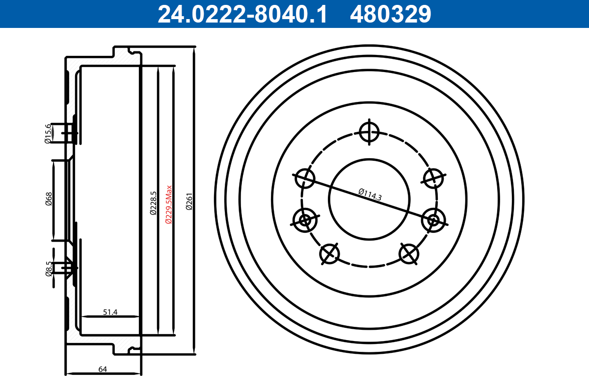 ATE Remtrommel 24.0222-8040.1