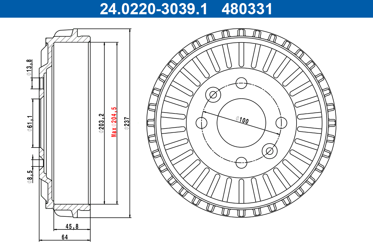 ATE Remtrommel 24.0220-3039.1