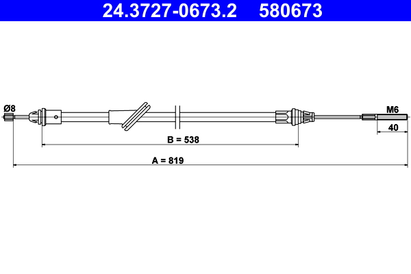 ATE Handremkabel 24.3727-0673.2