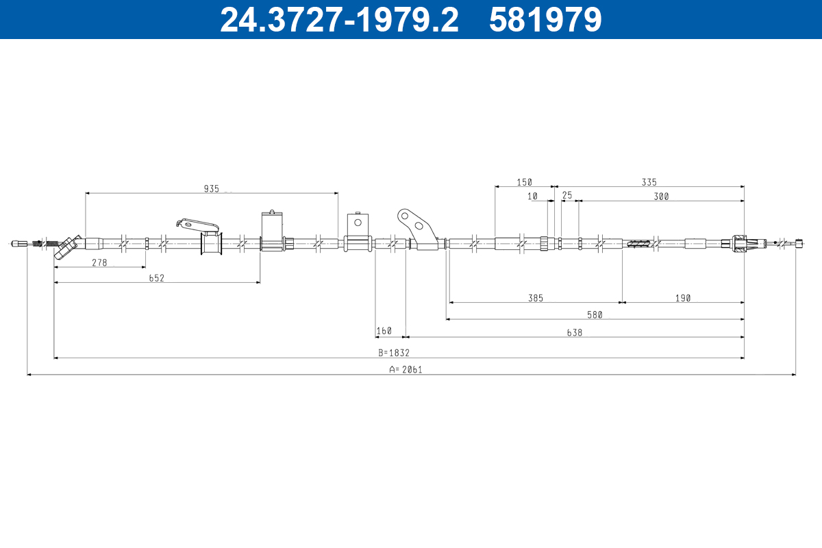 ATE Trekkabel, parkeerrem 24.3727-1979.2