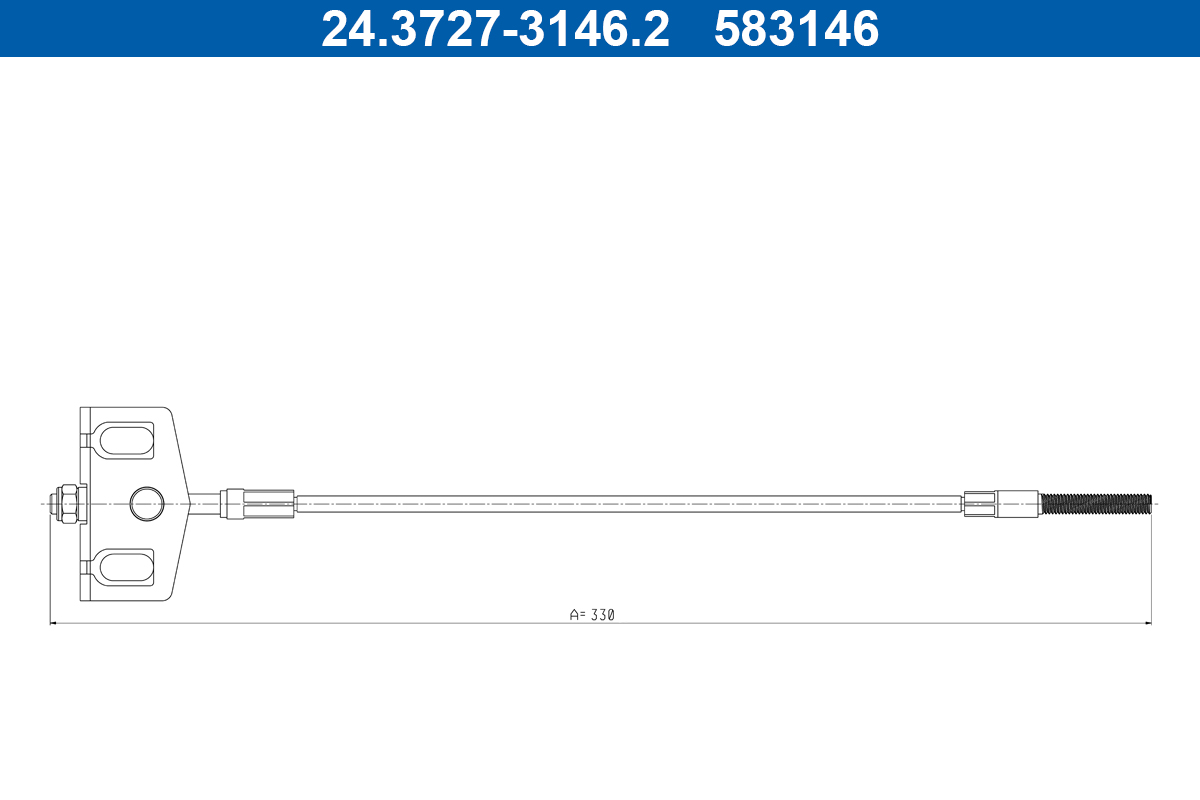 ATE Trekkabel, parkeerrem 24.3727-3146.2