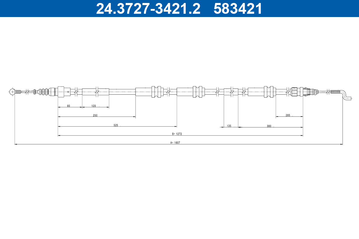 ATE Trekkabel, parkeerrem 24.3727-3421.2