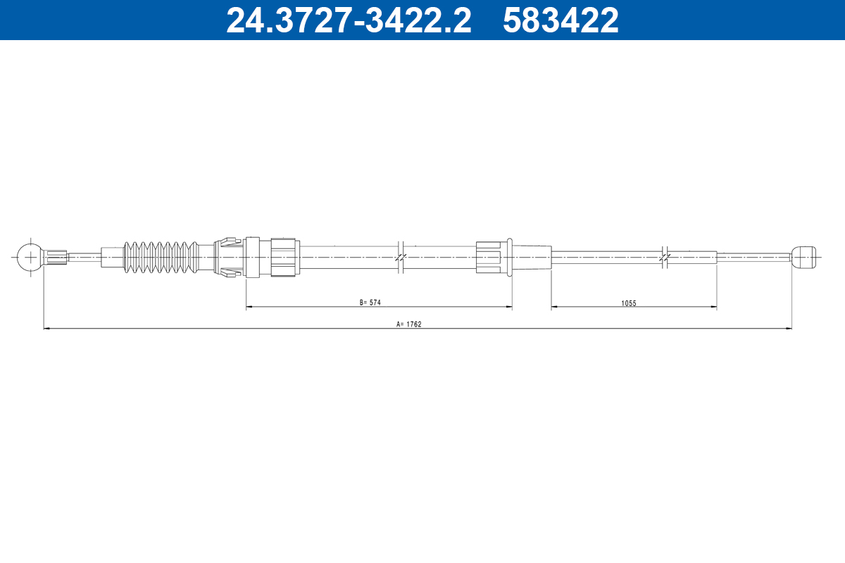 ATE Trekkabel, parkeerrem 24.3727-3422.2