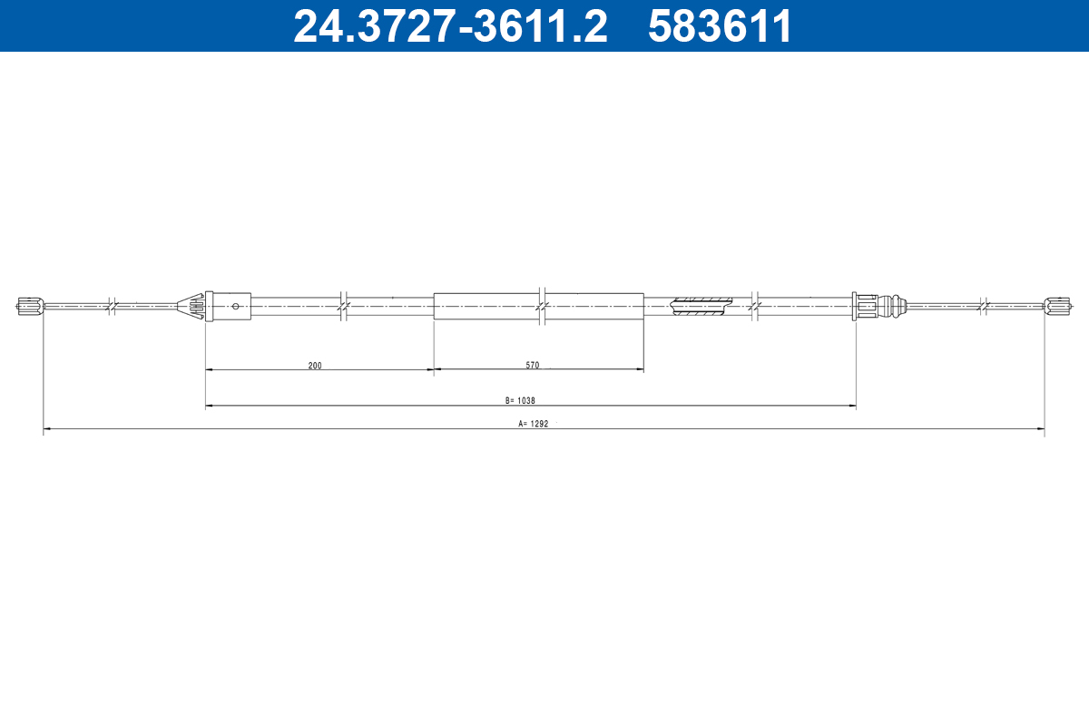 ATE Trekkabel, parkeerrem 24.3727-3611.2