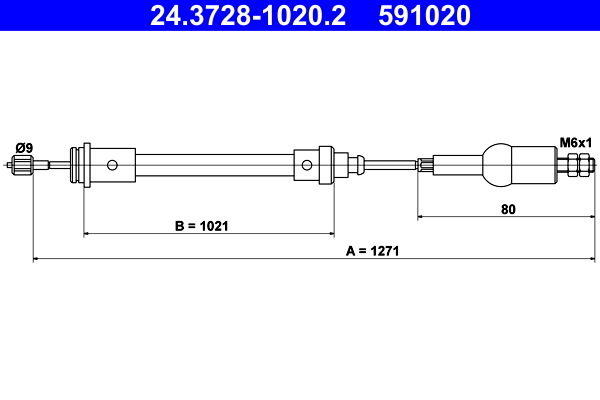 ATE Koppelingskabel 24.3728-1020.2