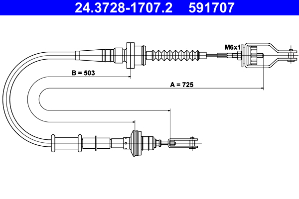 ATE Koppelingskabel 24.3728-1707.2