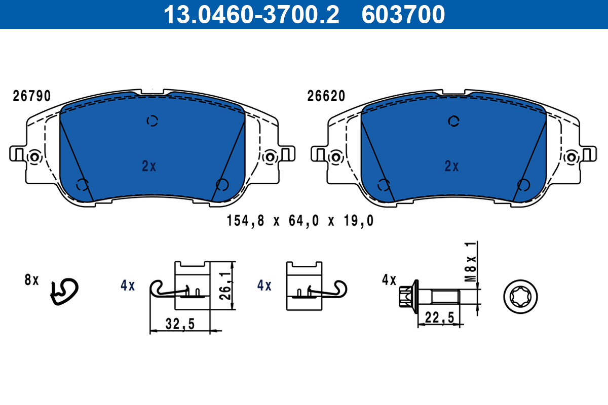 ATE Remblokkenset, schijfrem 13.0460-3700.2