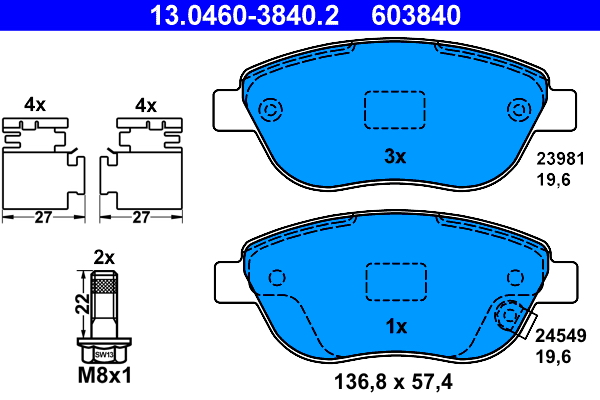 ATE Remblokset 13.0460-3840.2