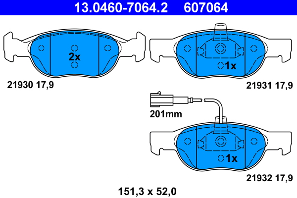 ATE Remblokset 13.0460-7064.2