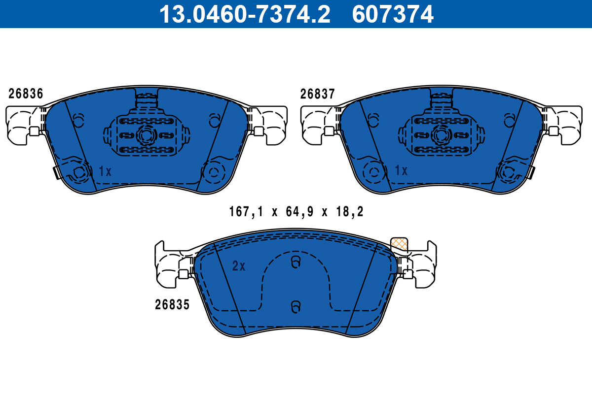 ATE Remblokkenset, schijfrem 13.0460-7374.2