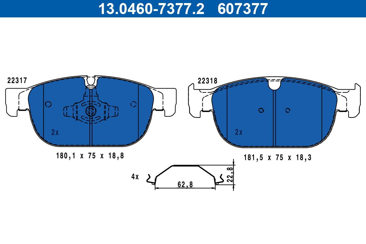 ATE Remblokkenset, schijfrem 13.0460-7377.2