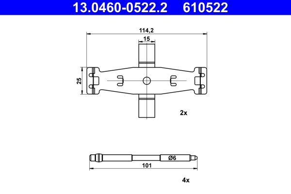 ATE Rem montageset 13.0460-0522.2