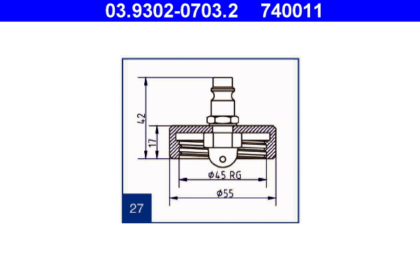 ATE Ontluchtingsaansluiting 03.9302-0703.2