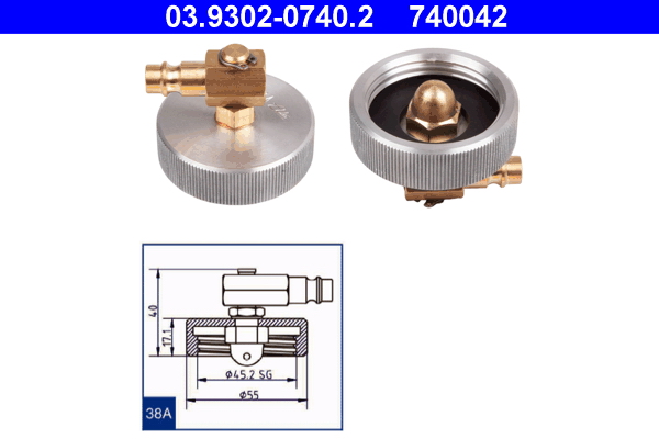 ATE Ontluchtingsaansluiting 03.9302-0740.2