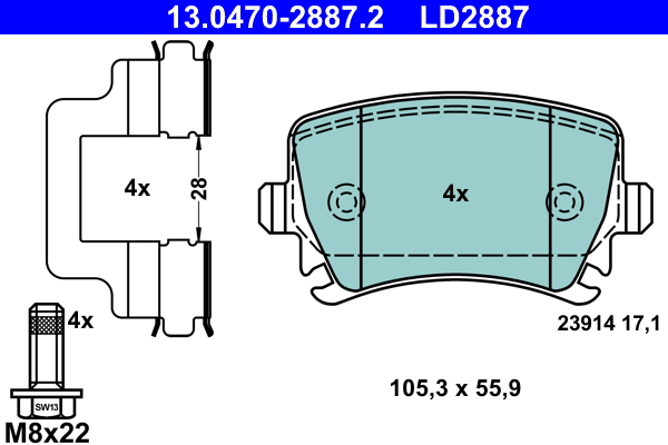 ATE Remblokset 13.0470-2887.2