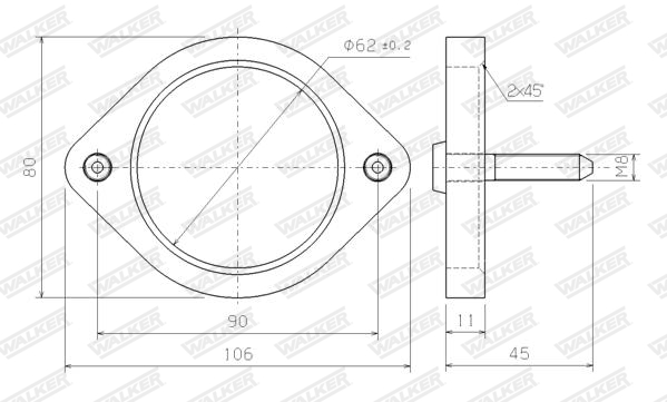 Walker Uitlaat montageset 80489