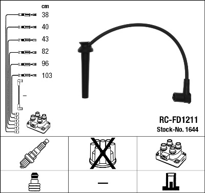 NGK Bougiekabelset 1644