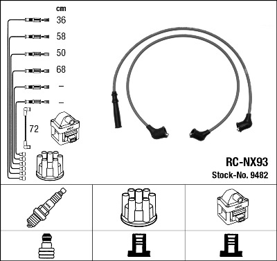 NGK Bougiekabelset 9482