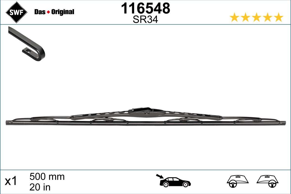 SWF Ruitenwisserblad 116548