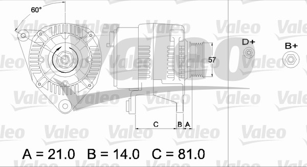 Valeo Alternator/Dynamo 436744