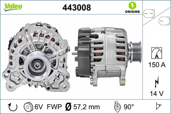 Valeo Alternator/Dynamo 443008