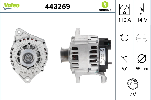 Valeo Alternator/Dynamo 443259