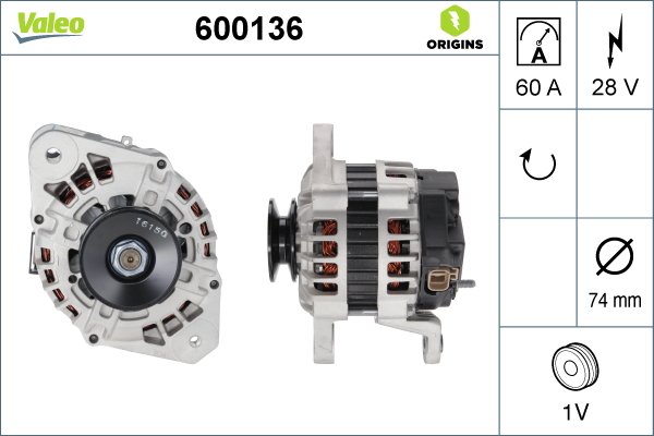 Valeo Alternator/Dynamo 600136