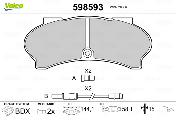 Valeo Remblokset 598593