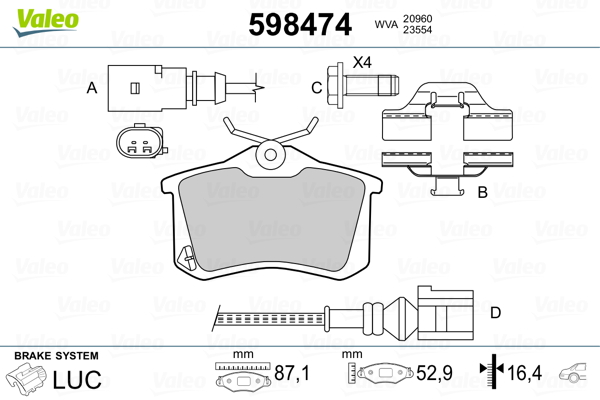 Valeo Remblokset 598474