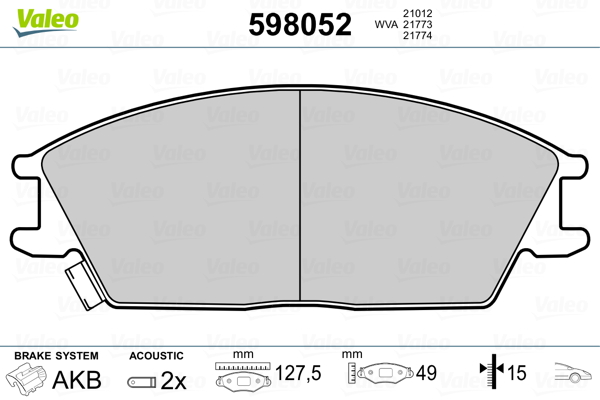 Valeo Remblokset 598052