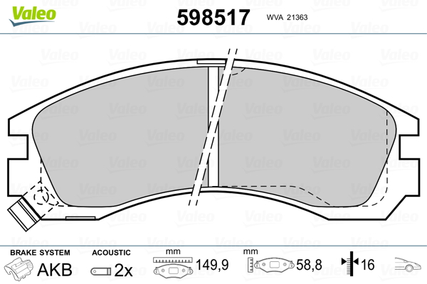 Valeo Remblokset 598517