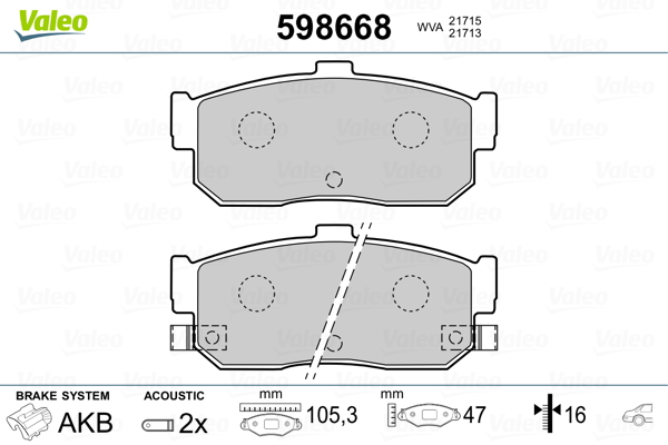 Valeo Remblokset 598668