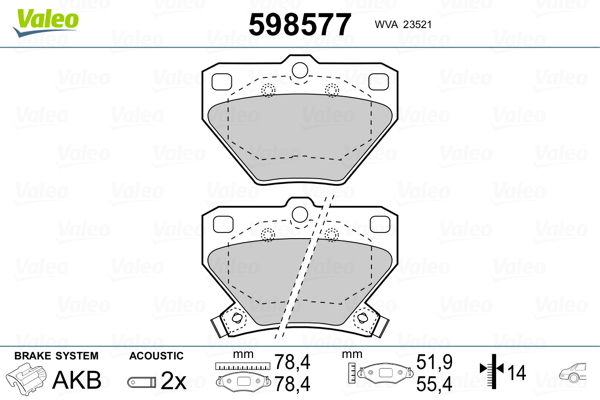 Valeo Remblokset 598577