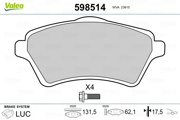 Valeo Remblokset 598514