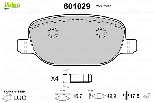 Valeo Remblokset 601029