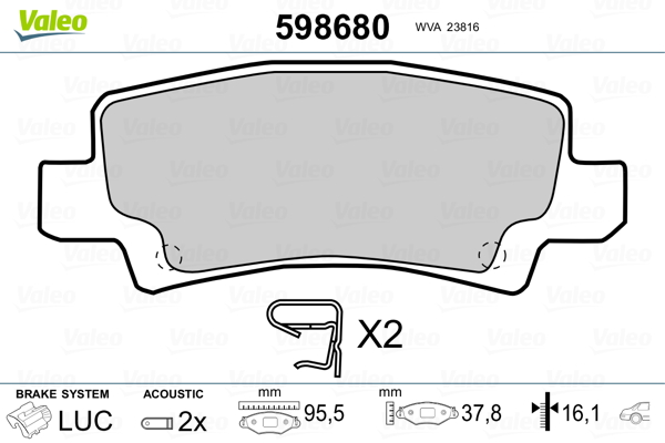 Valeo Remblokset 598680