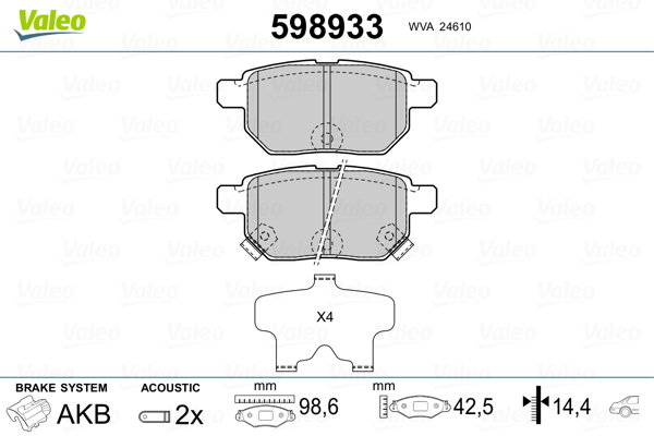 Valeo Remblokset 598933