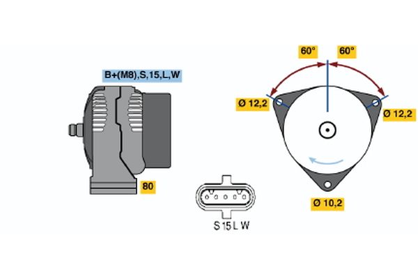 Bosch Alternator/Dynamo 0 123 525 504