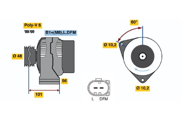 Bosch Alternator/Dynamo 0 124 325 045