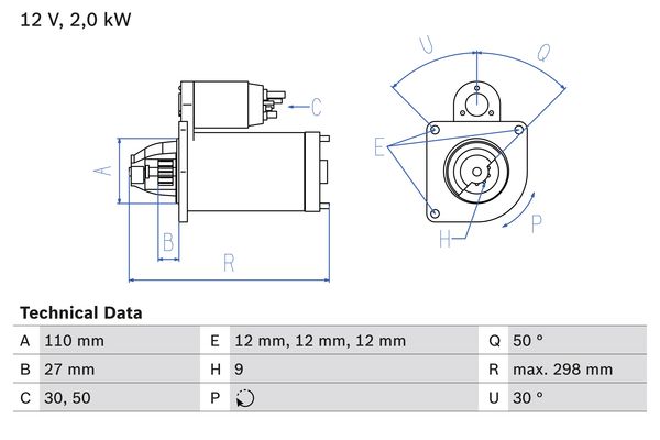 Bosch Starter 0 986 011 080