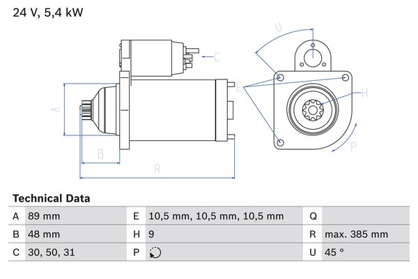 Bosch Starter 0 986 011 550