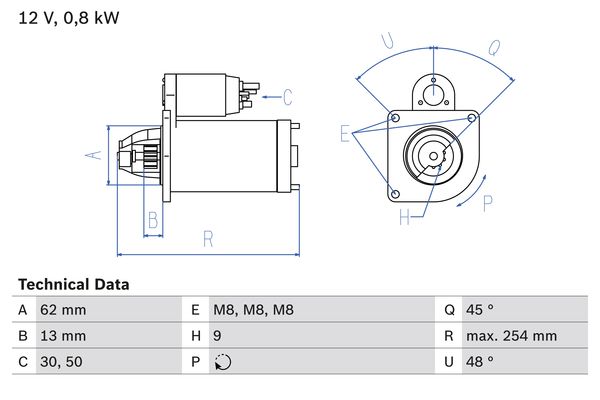 Bosch Starter 0 986 011 891