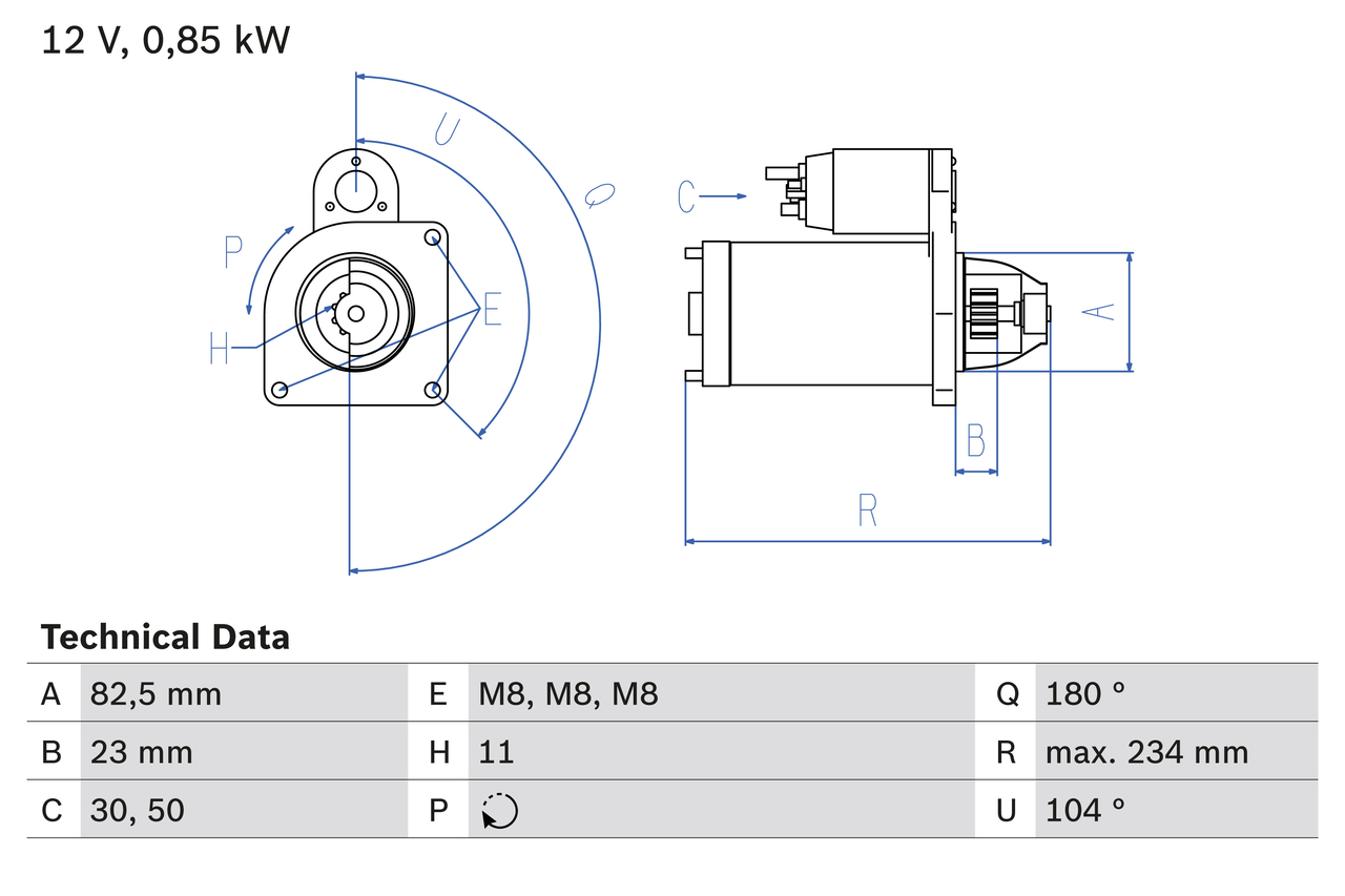 Bosch Starter 0 986 011 910